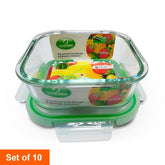 Clickfresh FoodSafe 1100ml Square Glass Container with Airtight Lid